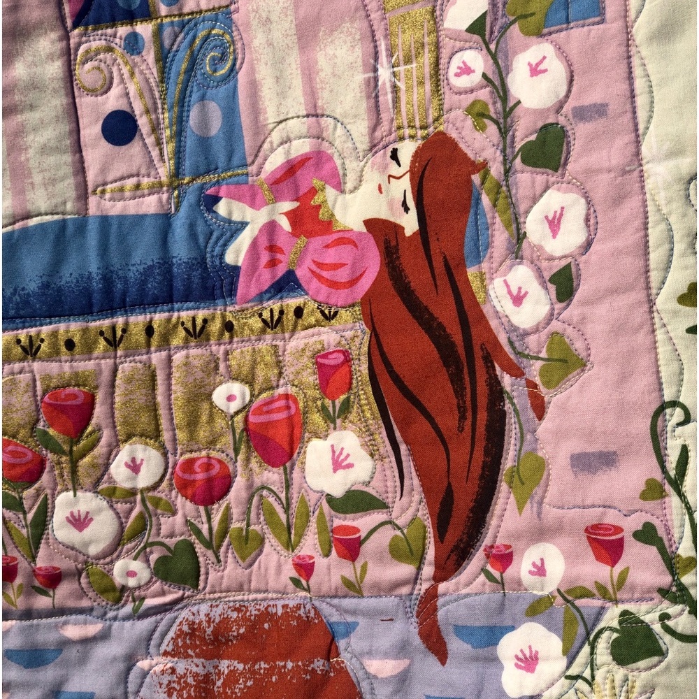 Handmade and quilted Rupunzel quilt. - Picture 2 of 4